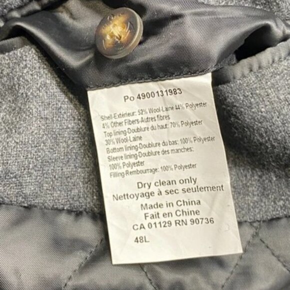 NEW MICHAEL KORS Mens Coat Black Size 48L Double Breasted Overcoat Wool Blend - Picture 11 of 12